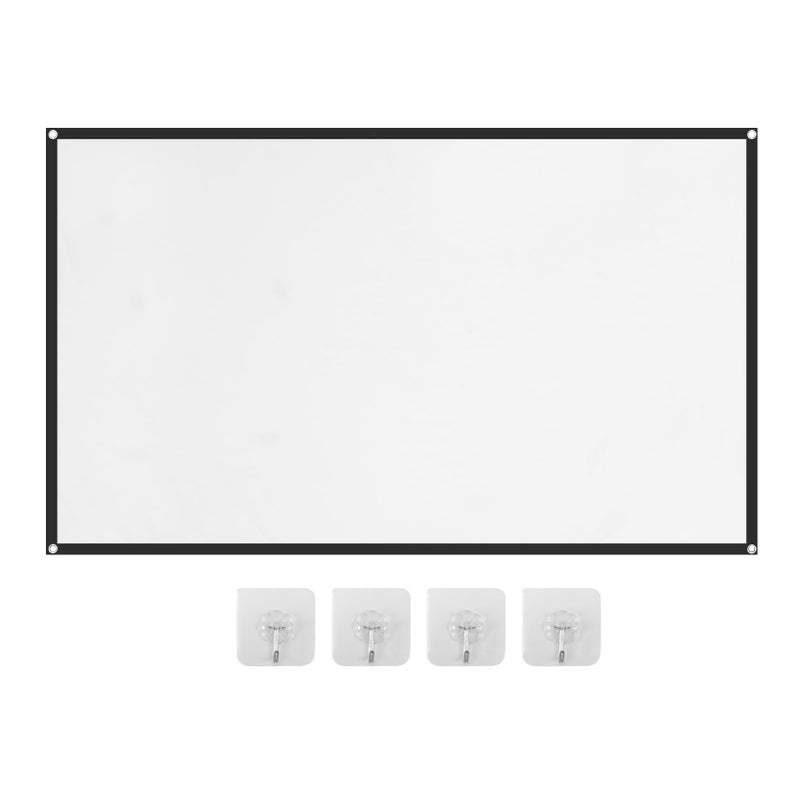 StepOK Projector Screen, White Projector Screen, 16:9 No Crease Home Theater Foldable Projection Screen 60"|72"|84"|100"|120"|150" - Image 1